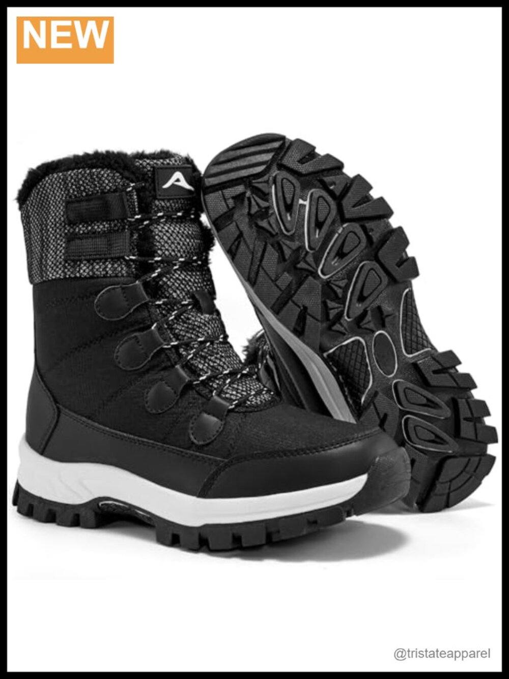 Women's Waterproof Mid-Calf Snow Boots, Faux Fur Lined, Lace Up, Non-Slip